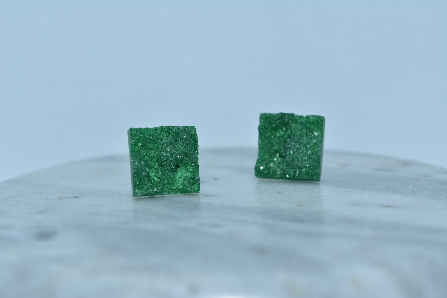 Green gemstone studs