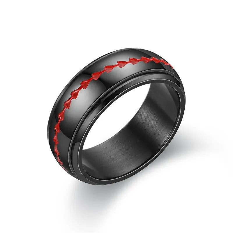 Black & Red spinner ring