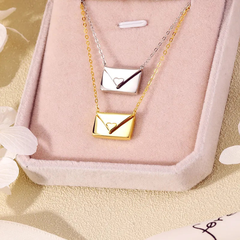 Envelope Necklace (Gold and silver 925)