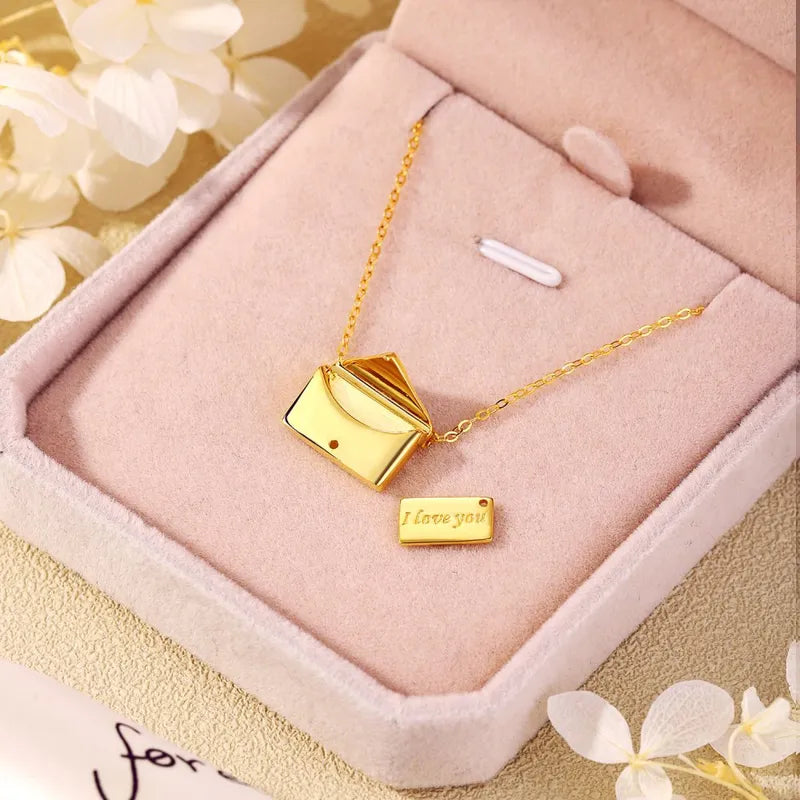Envelope Necklace (Gold and silver 925)