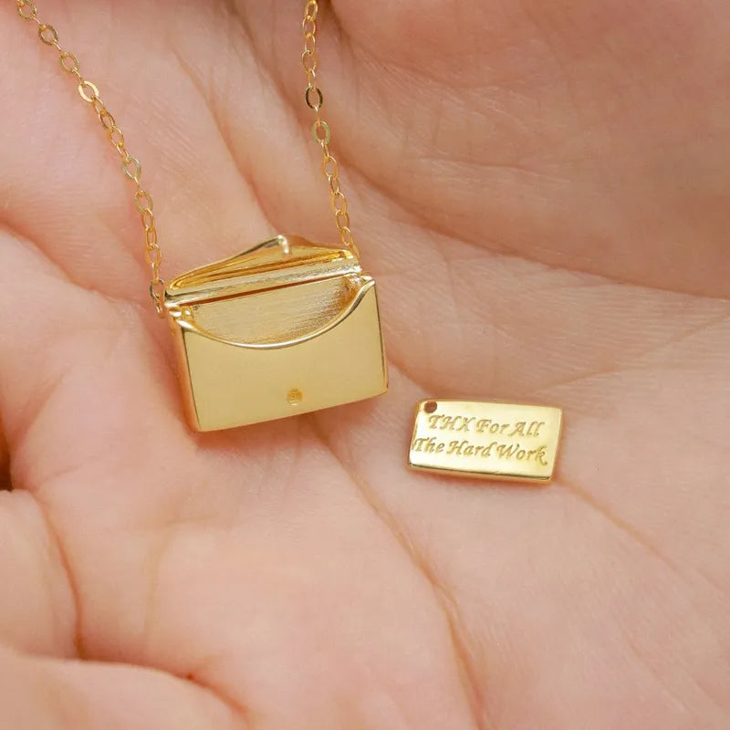 Envelope Necklace (Gold and silver 925)