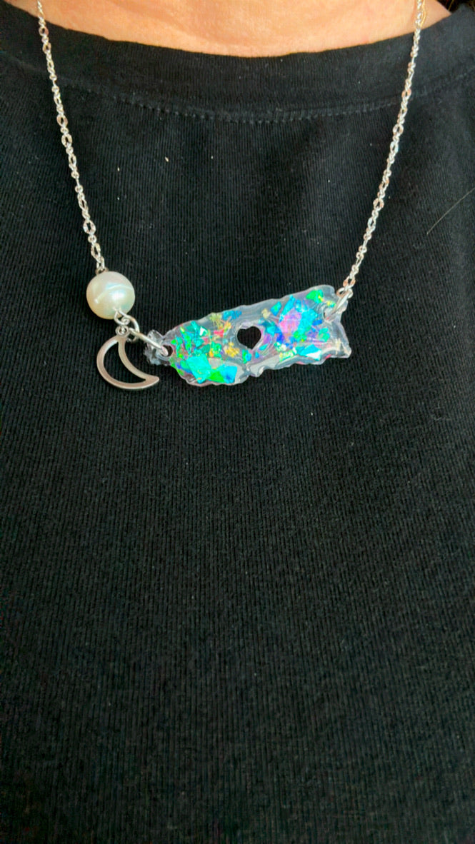 Silver moon Puerto Rico Necklace