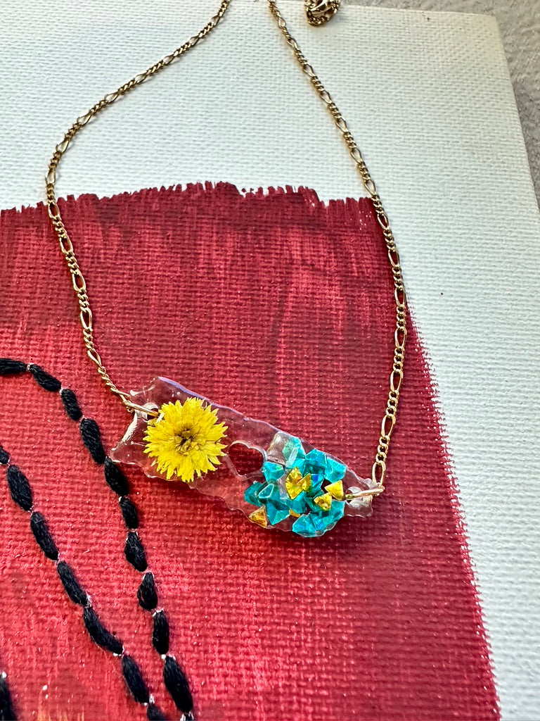 Puerto Rico necklace Yellow flower