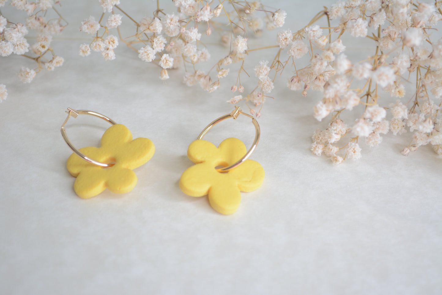 Gold and Silver yellow flower hoop