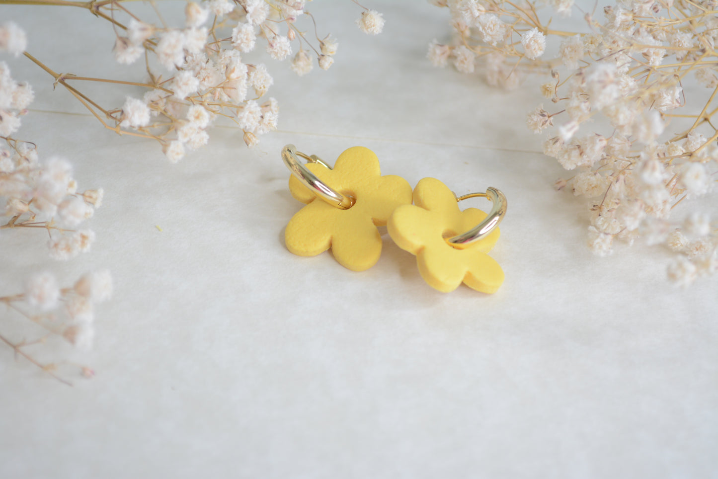 Gold and Silver yellow flower hoop