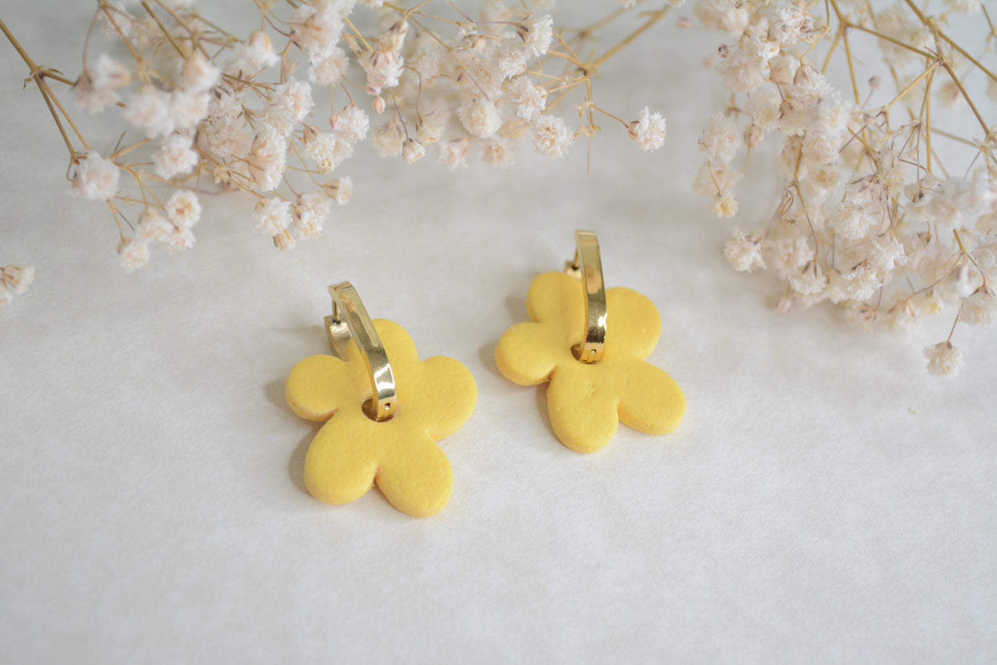 Gold and Silver yellow flower hoop