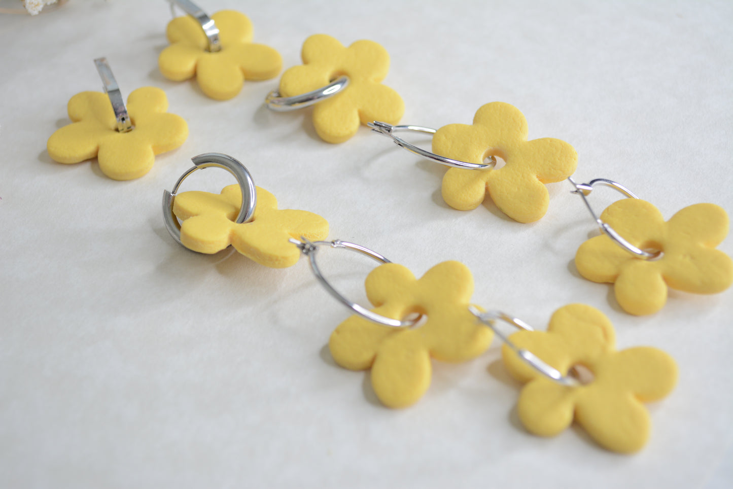 Gold and Silver yellow flower hoop