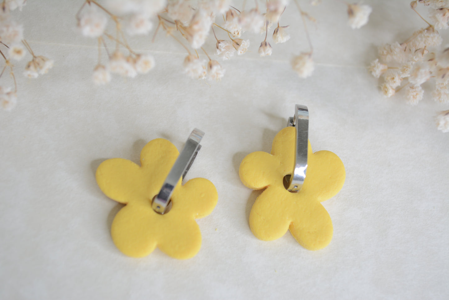 Gold and Silver yellow flower hoop