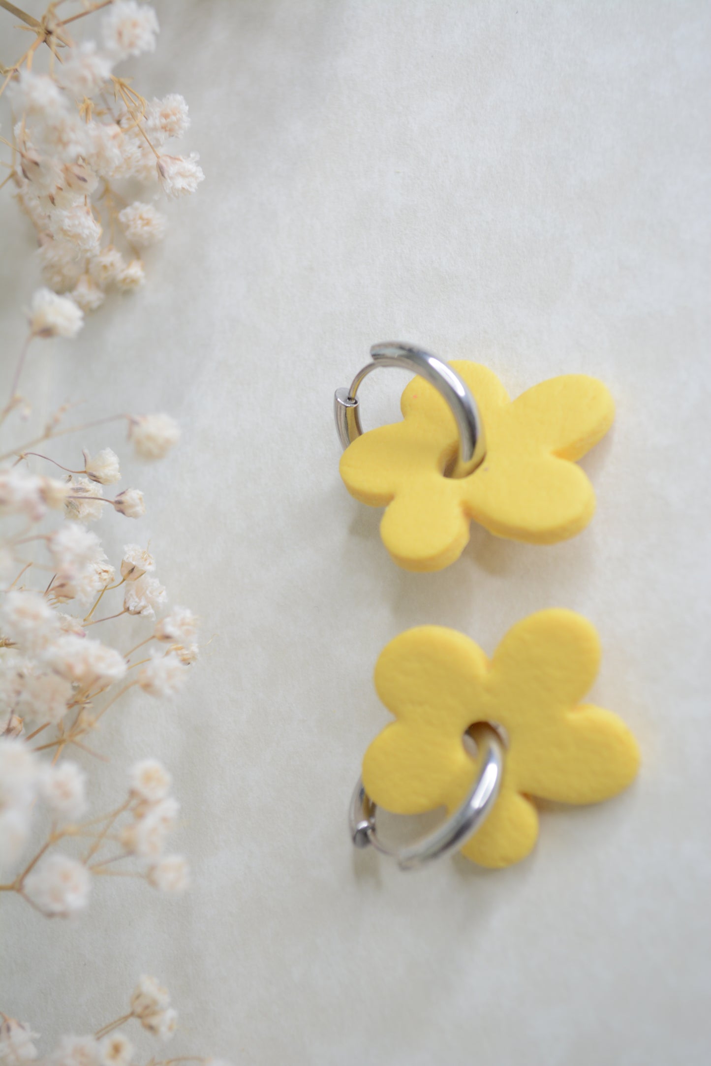 Gold and Silver yellow flower hoop