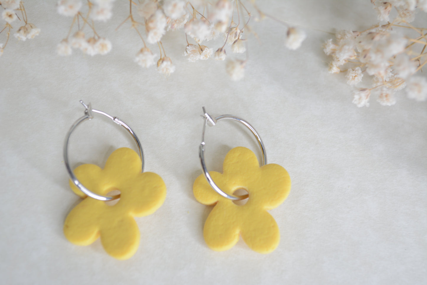 Gold and Silver yellow flower hoop