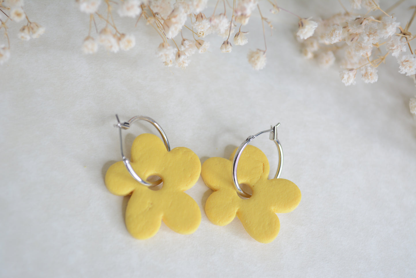 Gold and Silver yellow flower hoop