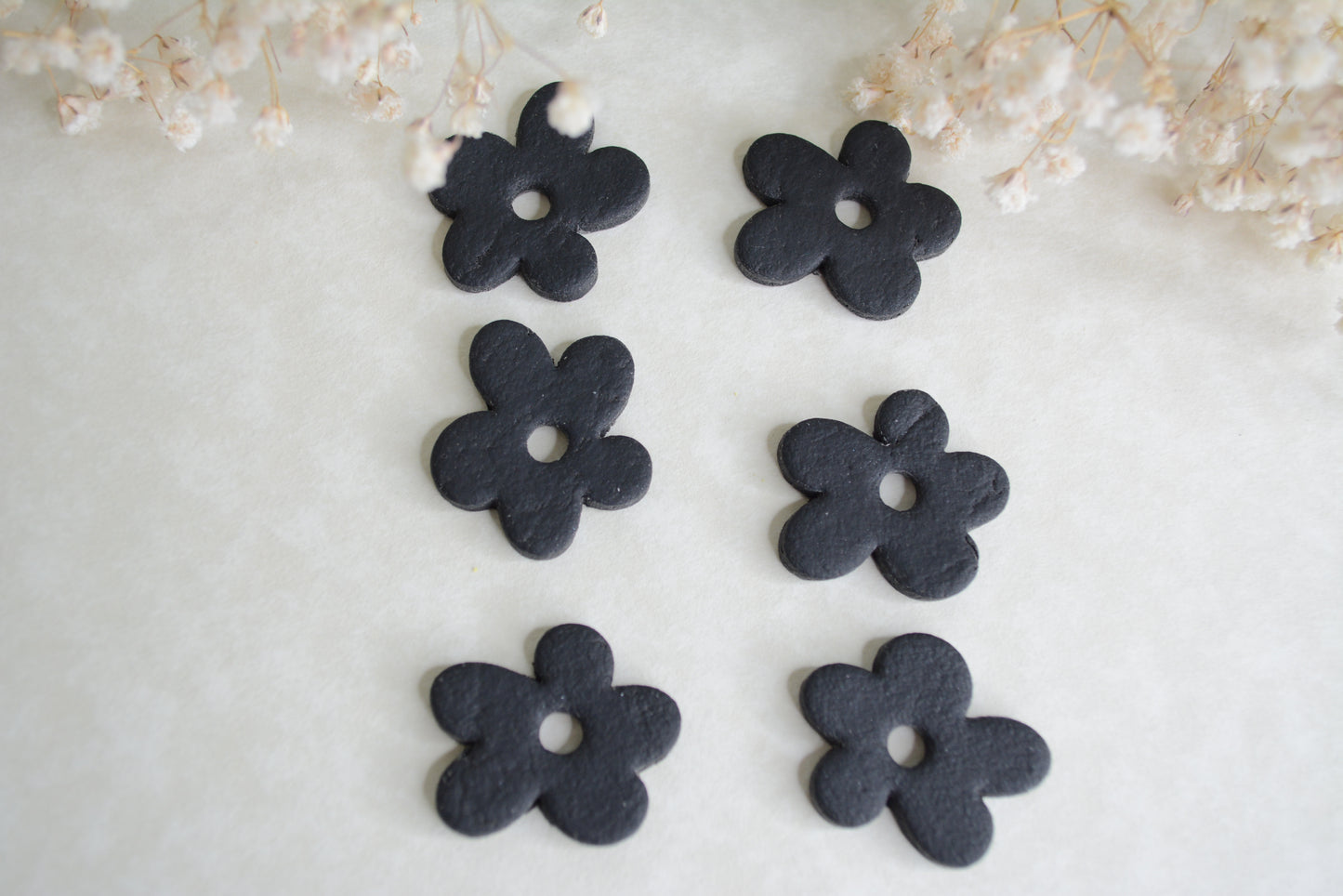 Black Flower hoops