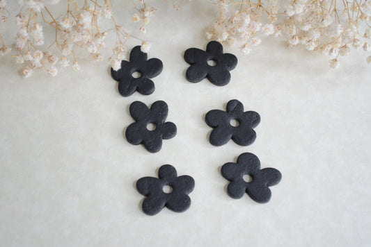 Black Flower hoops