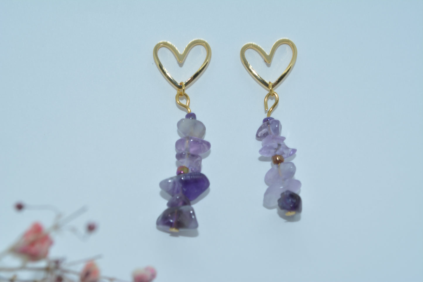 Drop stone earrings