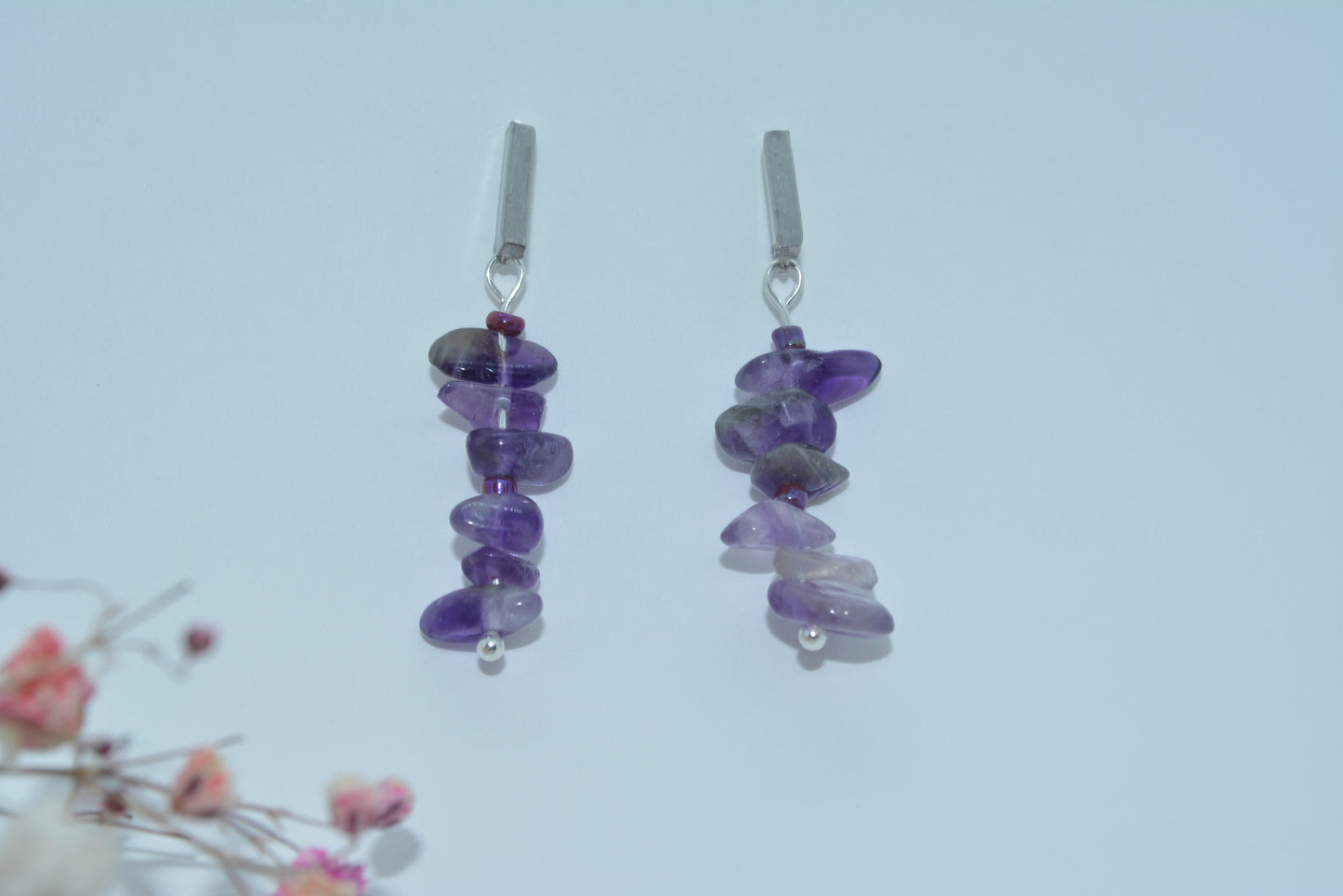 Drop stone earrings