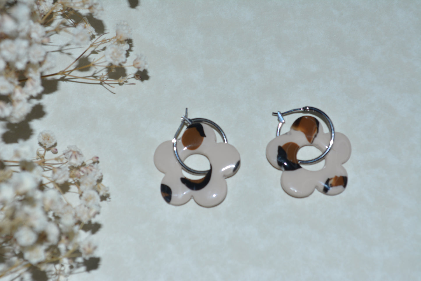 Leopard flower hoops