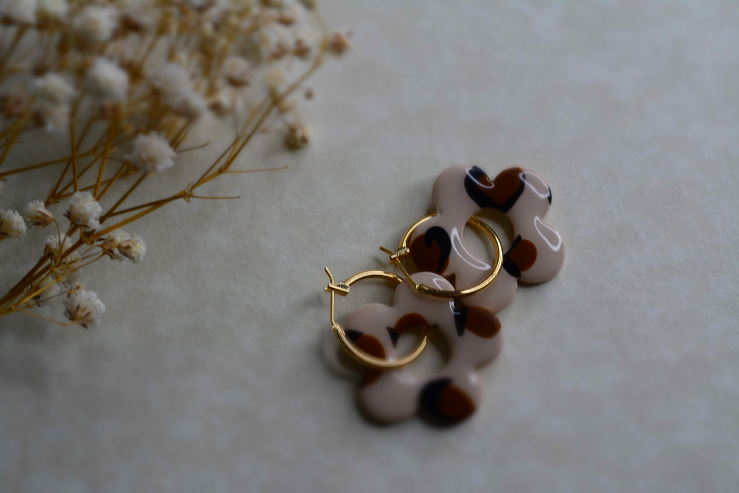Leopard flower hoops