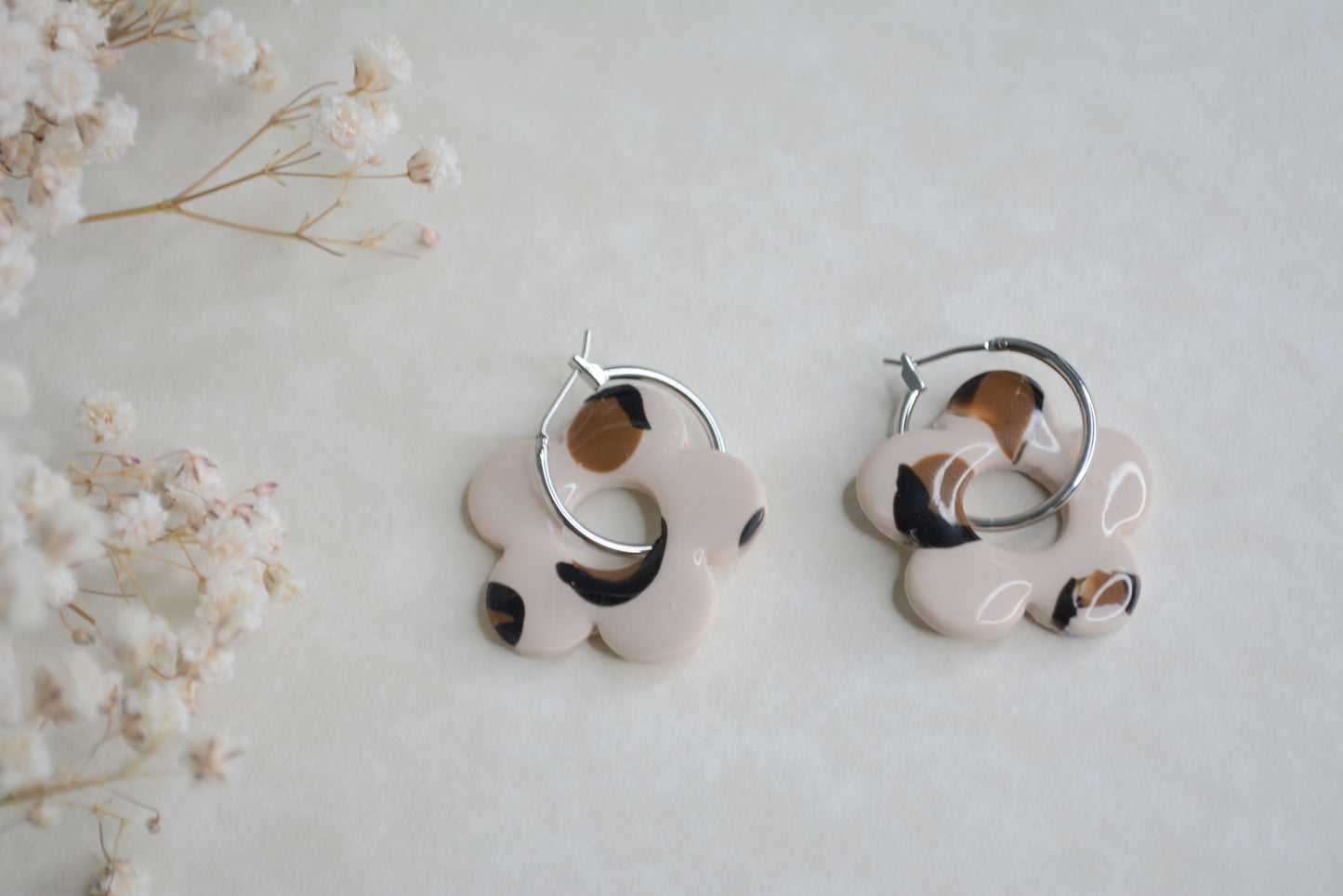 Leopard flower hoops