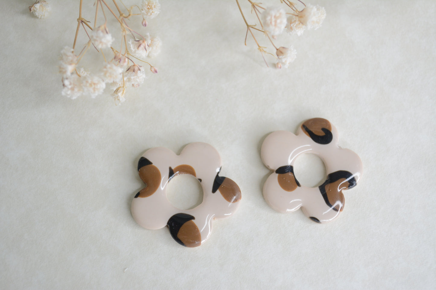 Leopard flower hoops