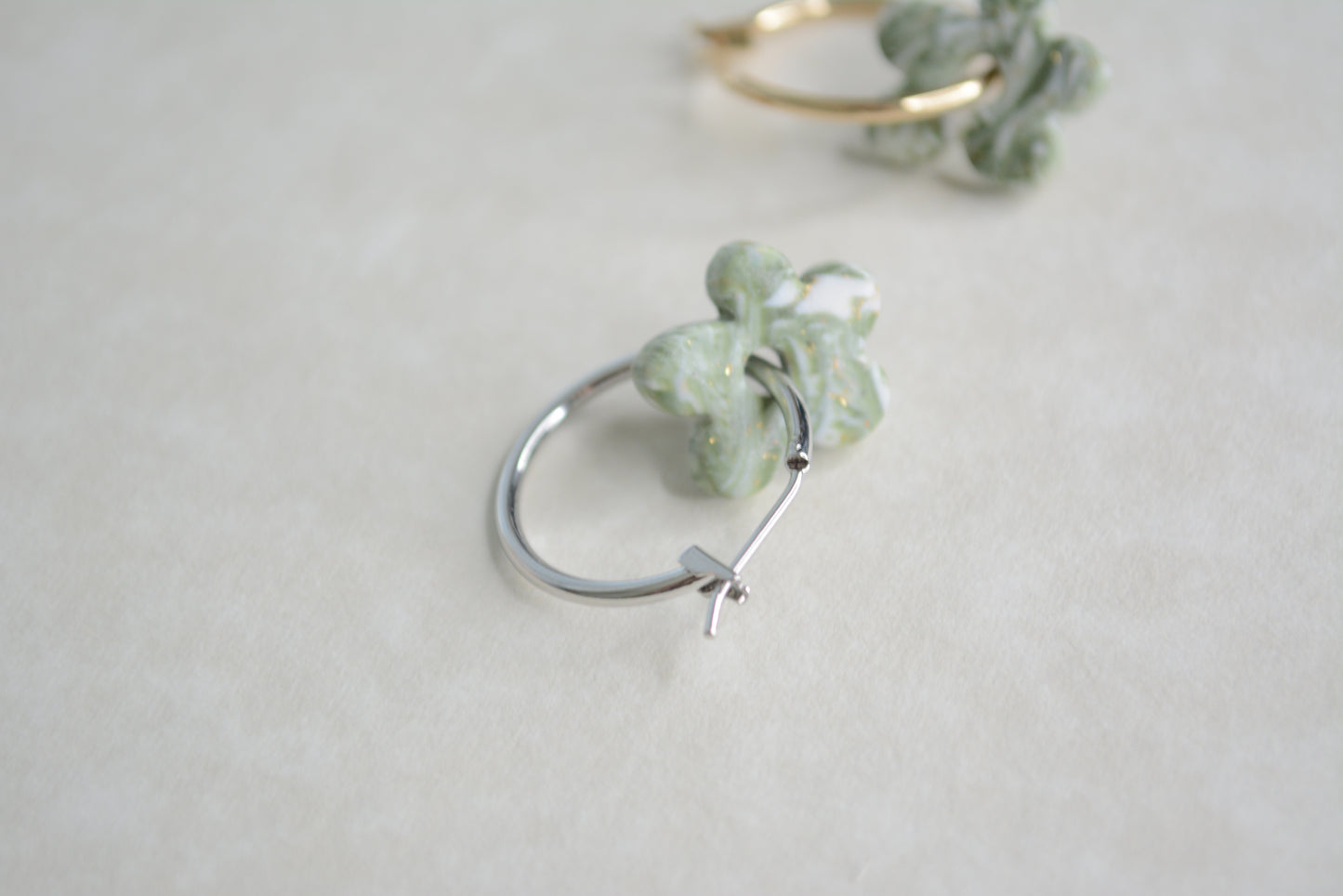 Green zebra flower hoops