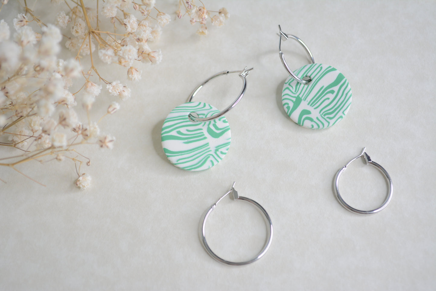 Turquoise circle hoops