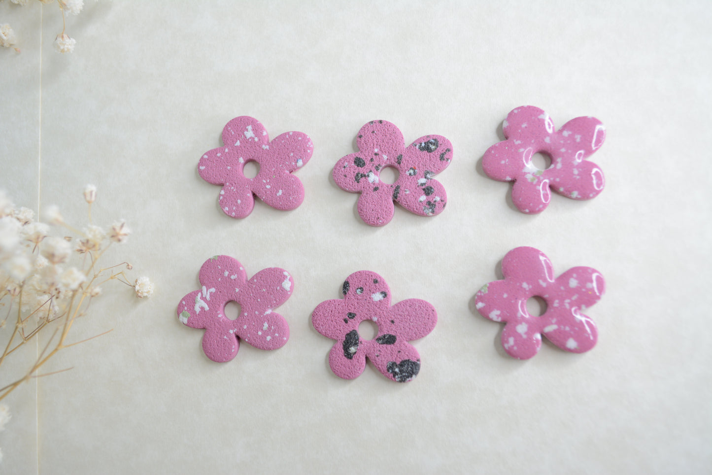 Dark violet flower hoops