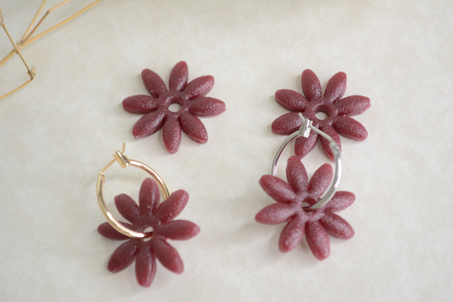 Mulberry Daisy flower hoop