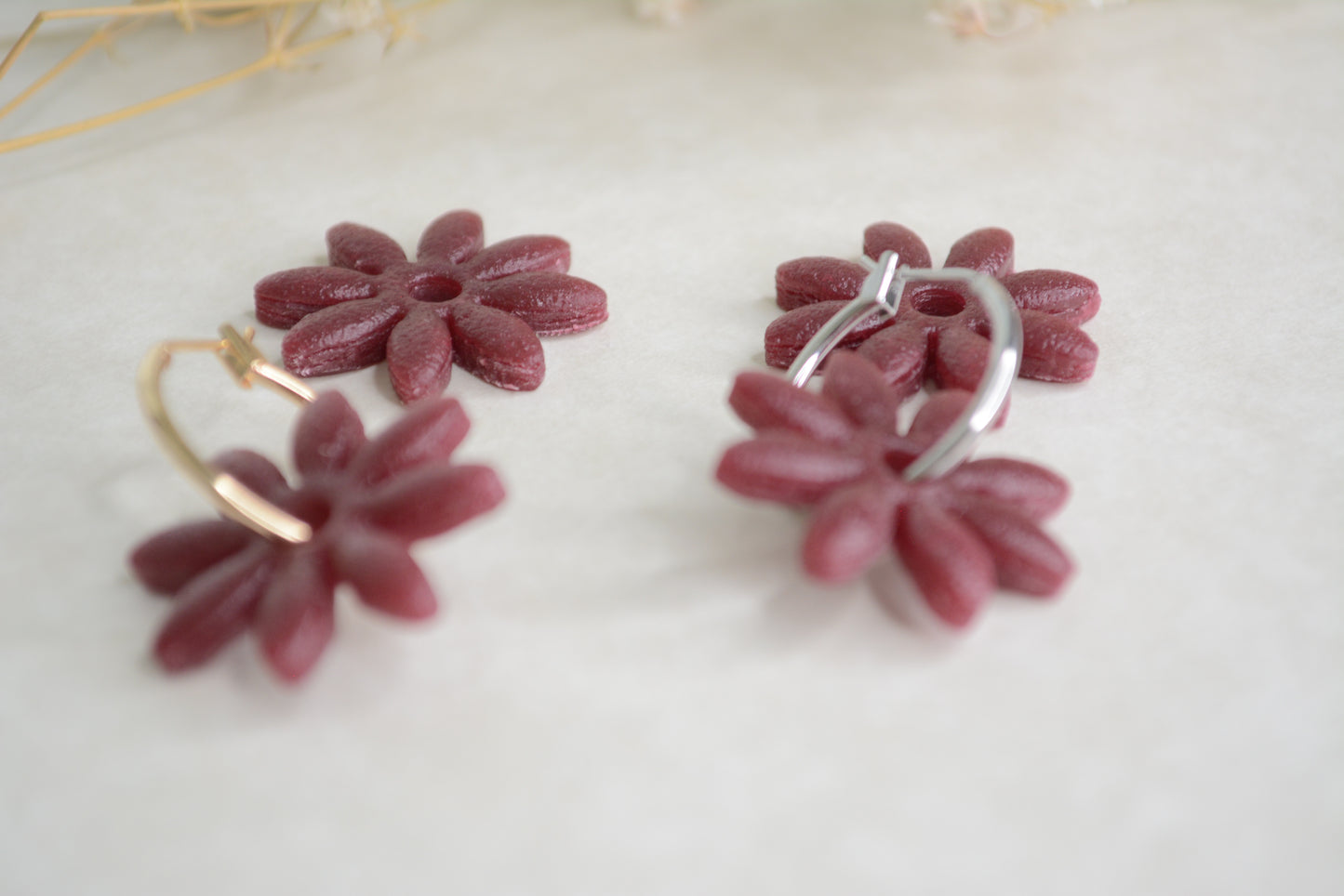 Mulberry Daisy flower hoop