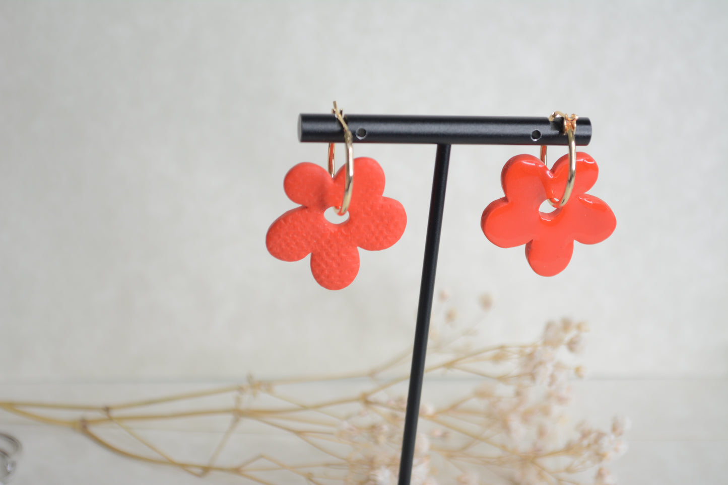 Doble side red flower hoop