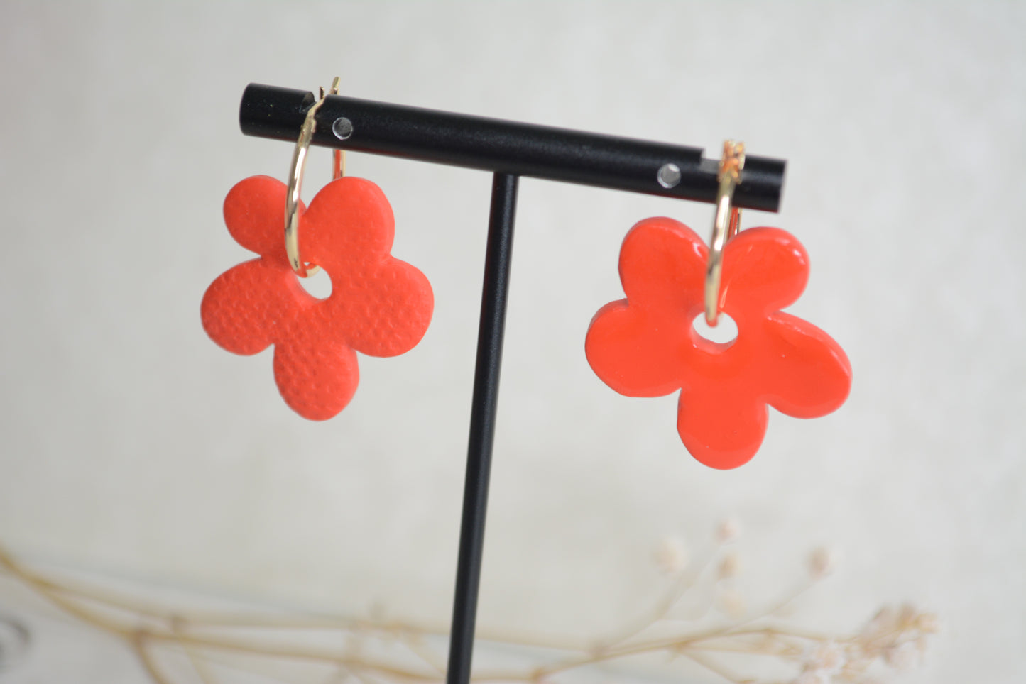 Doble side red flower hoop
