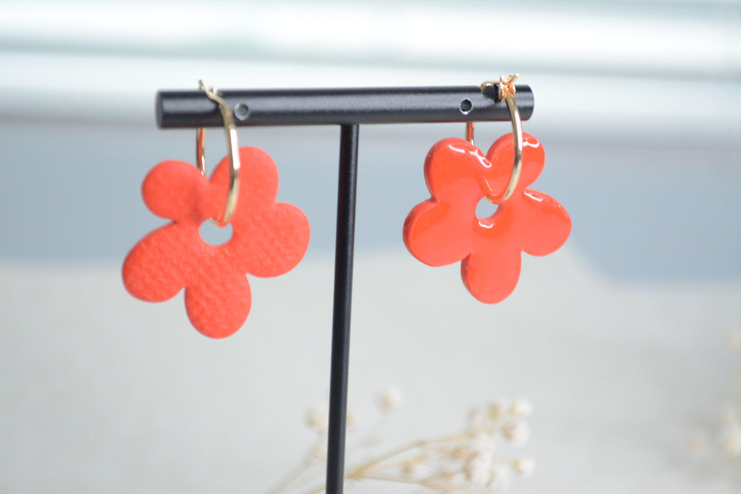 Doble side red flower hoop