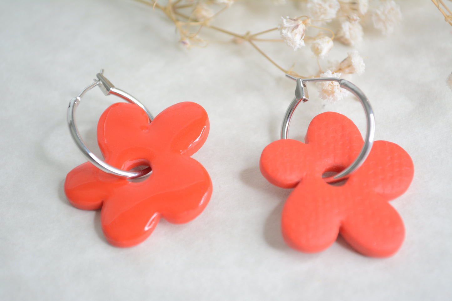 Doble side red flower hoop