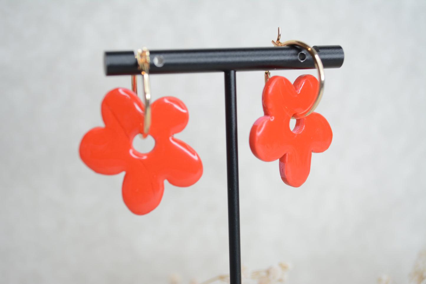 Doble side red flower hoop