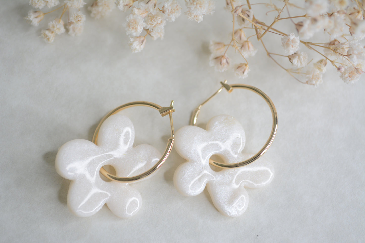 White flower hoops