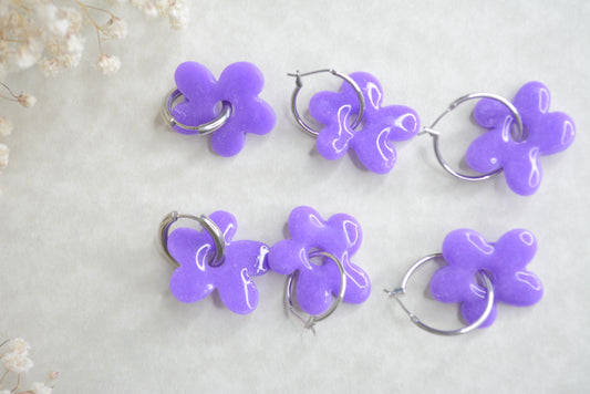 Purple flower Hoops