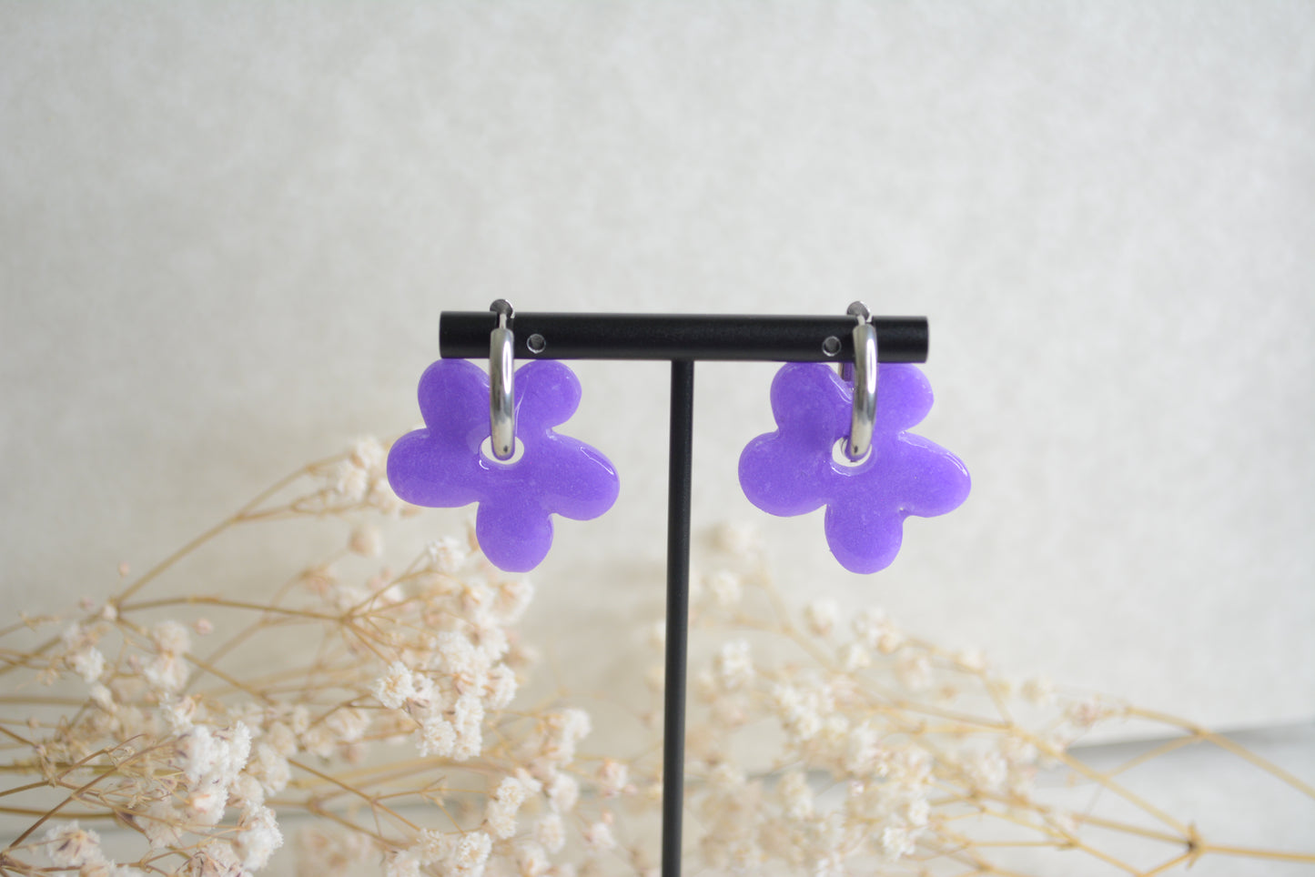 Purple flower Hoops