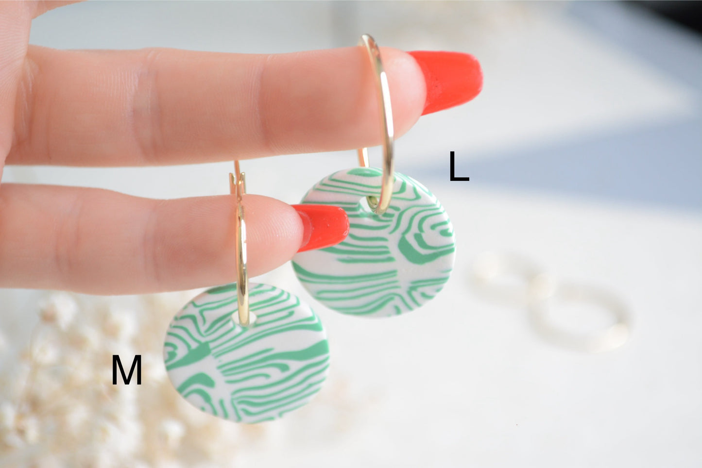 Turquoise circle hoops