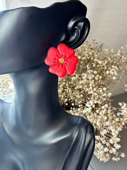 Red flower stud