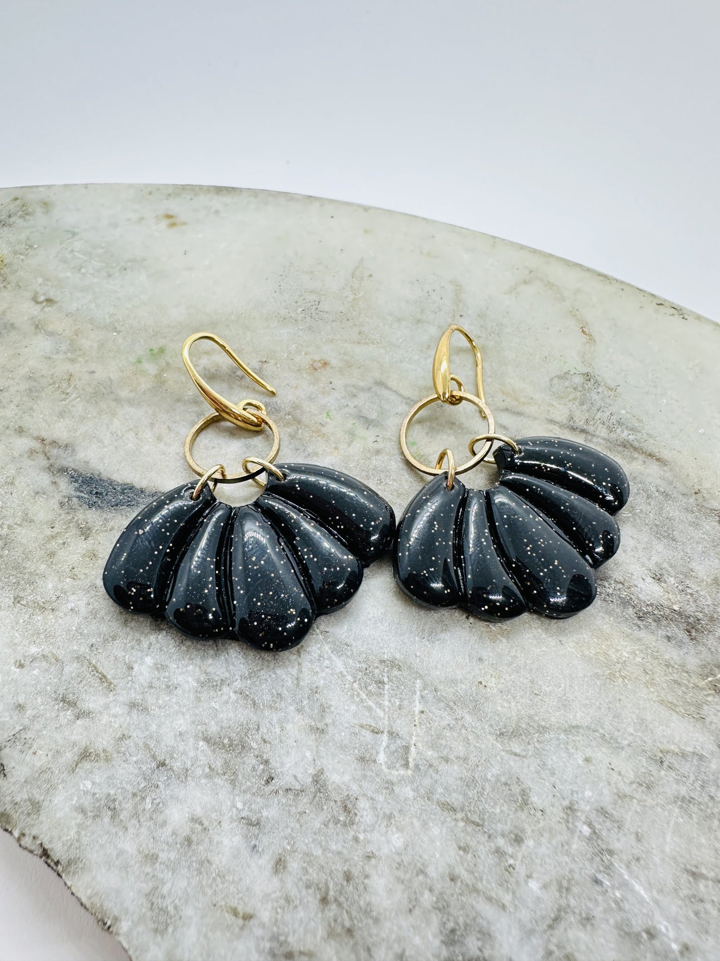 Black dangle earrings