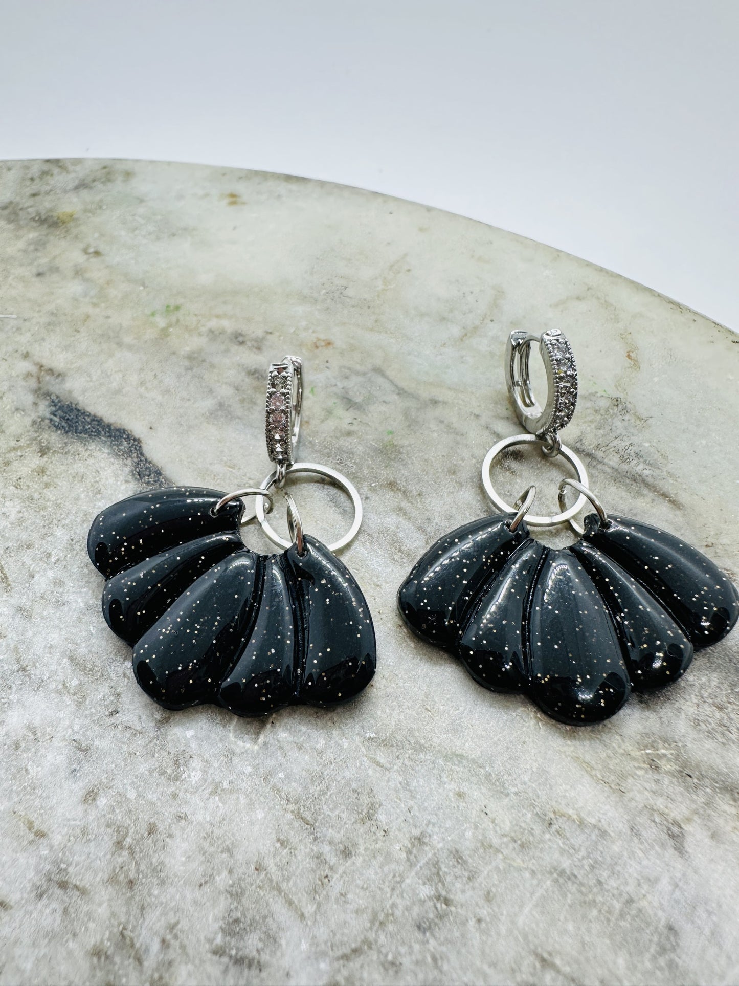 Black dangle earrings