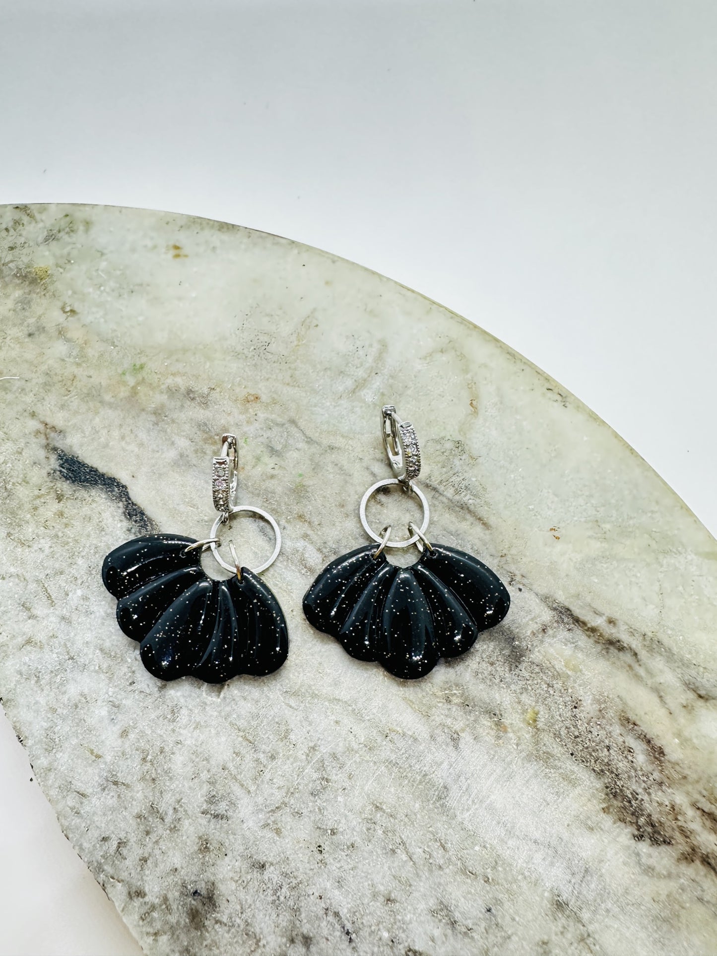 Black dangle earrings