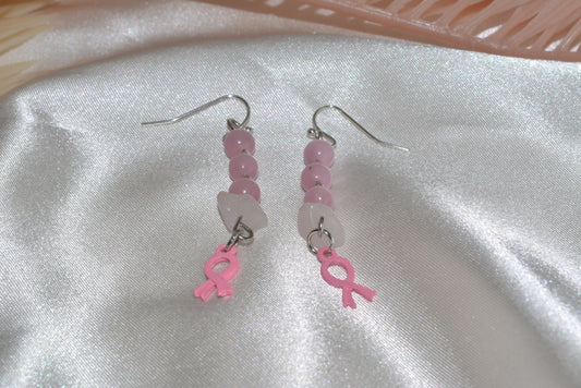 Pink Ribbon Earrings