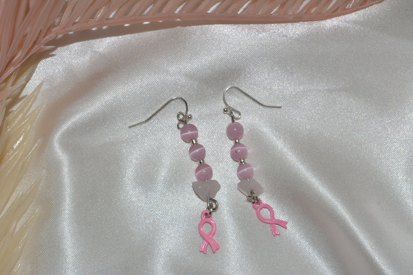 Pink Ribbon Earrings