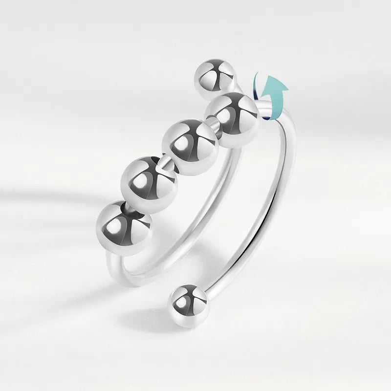 Adjustable double opening beads ring