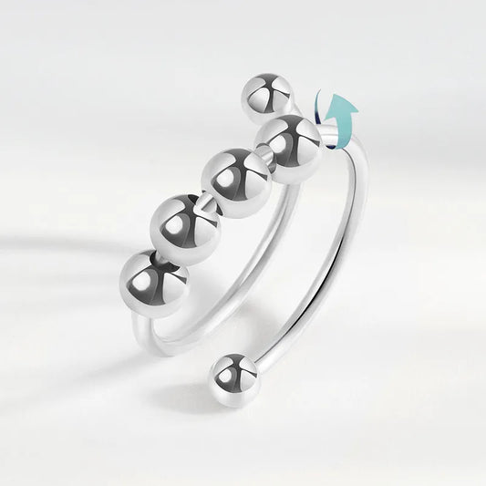 Adjustable double opening beads ring